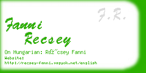 fanni recsey business card